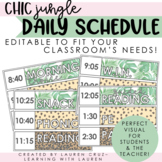 Daily Schedule Cards Chic Jungle Theme