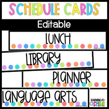Daily Schedule Cards | Classroom Posters by Learning to Shine | TpT