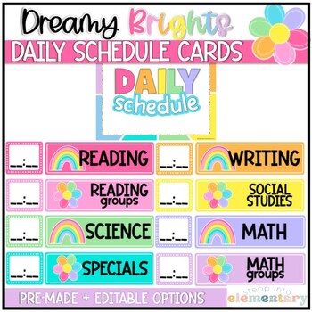 Preview of Daily Schedule Cards | Dreamy Brights Decor - Editable!
