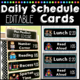 Daily Schedule Cards (EDITABLE) Buffalo Check or Rustic Wood