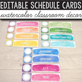 Daily Schedule Cards EDITABLE Watercolor Classroom Decor V