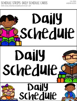 Daily Schedule Cards Editable by Adrienne Wiggins | TpT