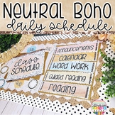 Daily Schedule Cards Editable Boho Classroom Decor Neutral Modern
