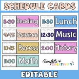 Daily Schedule Cards | Editable | Space Theme