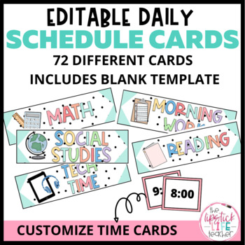 Editable Schedule Cards - Daily Schedule - Kinder Craze