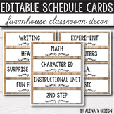 Daily Schedule Cards Editable Farmhouse Classroom Decor Vi