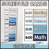 Daily Schedule Cards | Editable | Ocean Classroom Theme