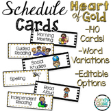 Daily Schedule Cards Editable Options Black and Gold Class