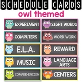 Daily Schedule Cards Editable Owl Classroom Theme  Visual 