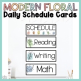 Daily Schedule Cards Floral Classroom Decor