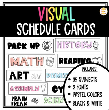Preview of Daily Schedule Cards For Back To School