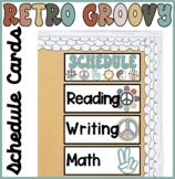 Daily Schedule Cards | Groovy Retro Classroom Decor Schedule