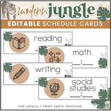 Daily Schedule Cards | Jungle Theme Classroom Decor | Neut
