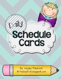 Daily Schedule Cards: Light Turquoise and Gray