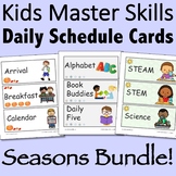 Visual Daily Schedule Cards - Seasons Bundle Editable