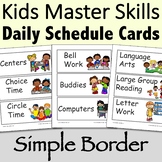 Visual Daily Schedule Cards Simple Border - Editable
