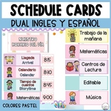 Daily Schedule Cards Spanish & English - Tarjetas de Horar