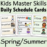 Visual Daily Schedule Cards Spring/Summer-Themed Editable