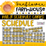 Daily Schedule Cards - Sunflower Farmhouse Theme