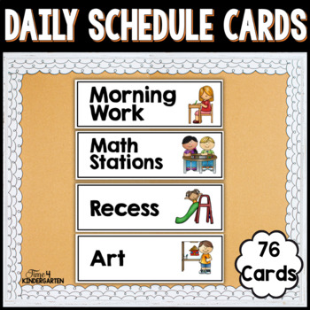 Preview of Daily Schedule Cards for the Classroom Black and White