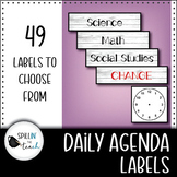 Daily Schedule Cards | Agenda Labels | White Wood Design