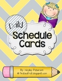 Daily Schedule Cards: Yellow & Gray