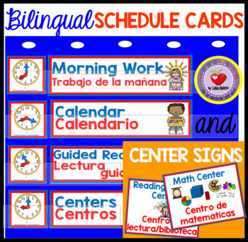 Preview of Daily Schedule Cards and Center Signs DUAL/BILINGUAL