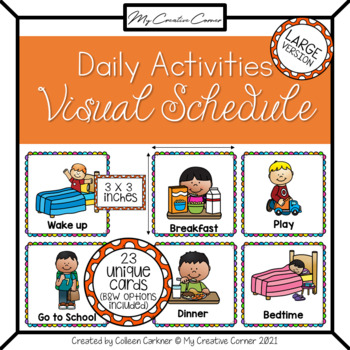 Preview of Daily Schedule Cards for Visual Schedule - HOME - large size