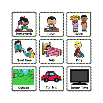 Daily Schedule Cards for Visual Schedule - HOME - small size | TPT