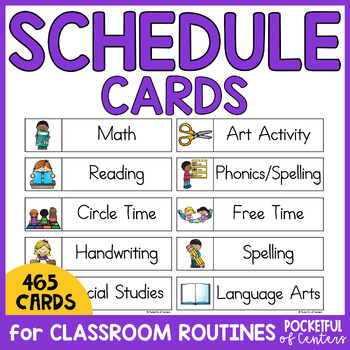 Preview of Daily Schedule Cards for Visual Schedules - Classroom Management