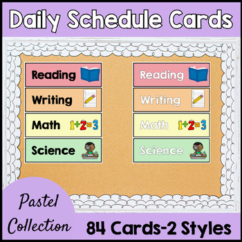 Daily Schedule Cards for the Classroom Pastel Colors | TPT