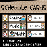 Daily Schedule Cards in Burlap and Black Series~Editable w