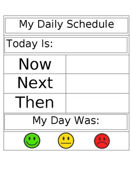 Preview of Daily Schedule Chart