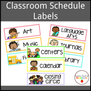 Daily Schedule Classroom Labels by Creative Touch of Sweetness | TpT