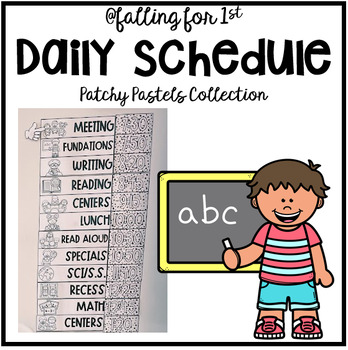 Daily Schedule Display // PATCHY PASTELS // EDITABLE by Falling for 1st