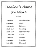 Daily Schedule (Editable)