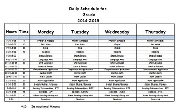 Preview of Daily Schedule Editable, Fillable and Printable