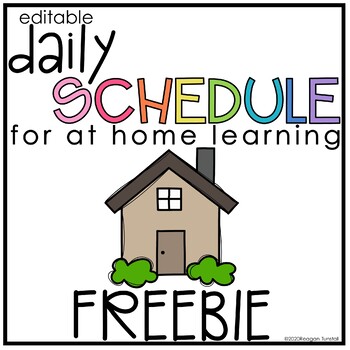 Preview of Daily Schedule For At Home Learning