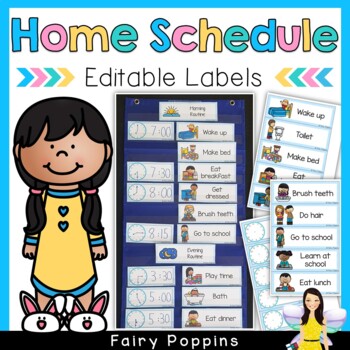 Preview of Daily Schedule {Home Routine Labels} EDITABLE