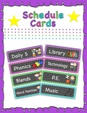 Daily Schedule Label Cards - Chalkboard Brights