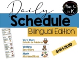 Daily Schedule Labels Bilingual (spanish)