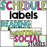 Daily Schedule Labels | Colorful | Subject Cards | Editabl