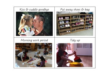 Preview of Back to School Daily Routine Picture Cards (Montessori / conventional classroom)