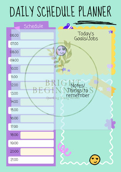 Preview of Daily Schedule Planner