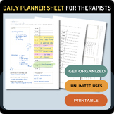 Daily Schedule Planner Sheet for Therapists