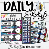 Daily Schedule Posters {Editable) Farmhouse Flair Tie-Dye 