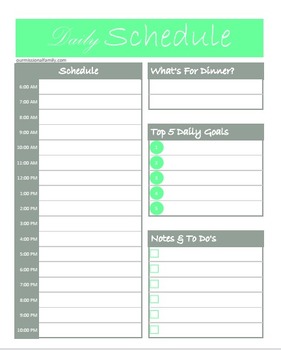 Daily Schedule Printable by Milestone Mom | TPT