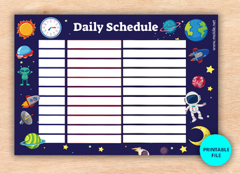 Preview of Daily Schedule Printable, space printable, Weekly Organizer, Weekly Printable