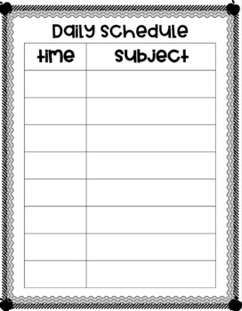 Daily Schedule Template by Teach to Create Curiosity | TpT