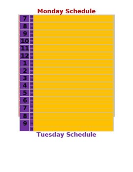 Daily Schedule Template by 360 ABA TPT